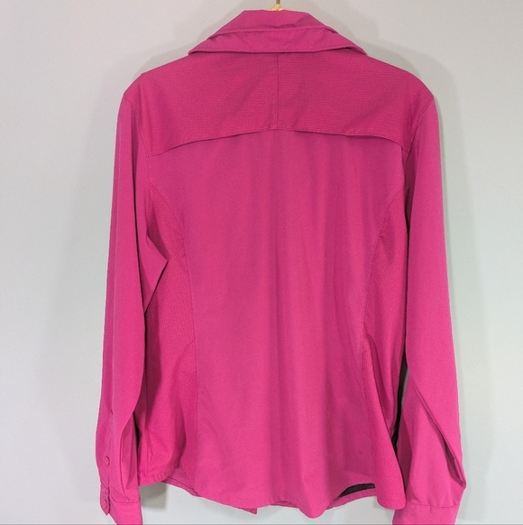 Columbia OmniShade Fucshia Button Down Sun Shirt - Picture 2 of 5